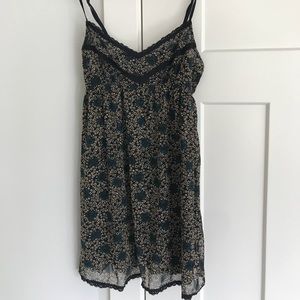 Free People Intimately FP Black Floral Slip Dress